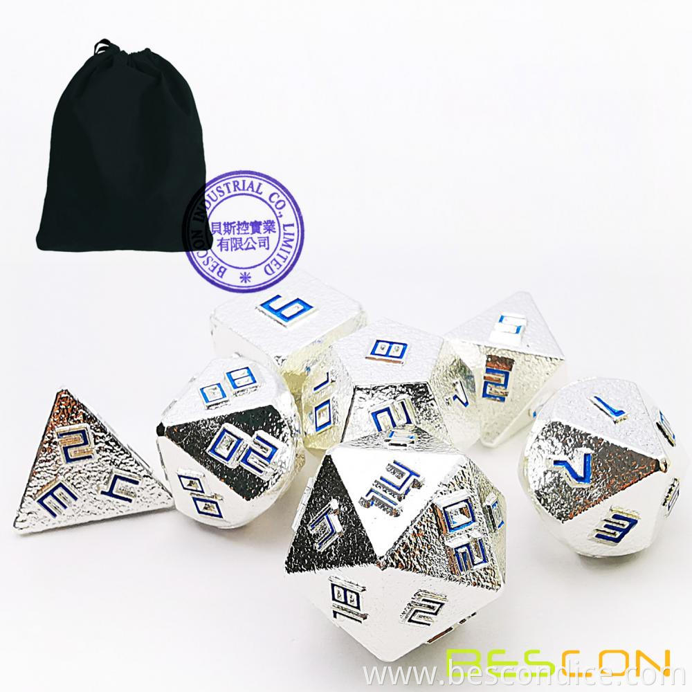 Shiny Silver Ore Lode Solid Metal Dice Set 4 Shiny Silver Ore Lode Solid Metal Dice Set 4